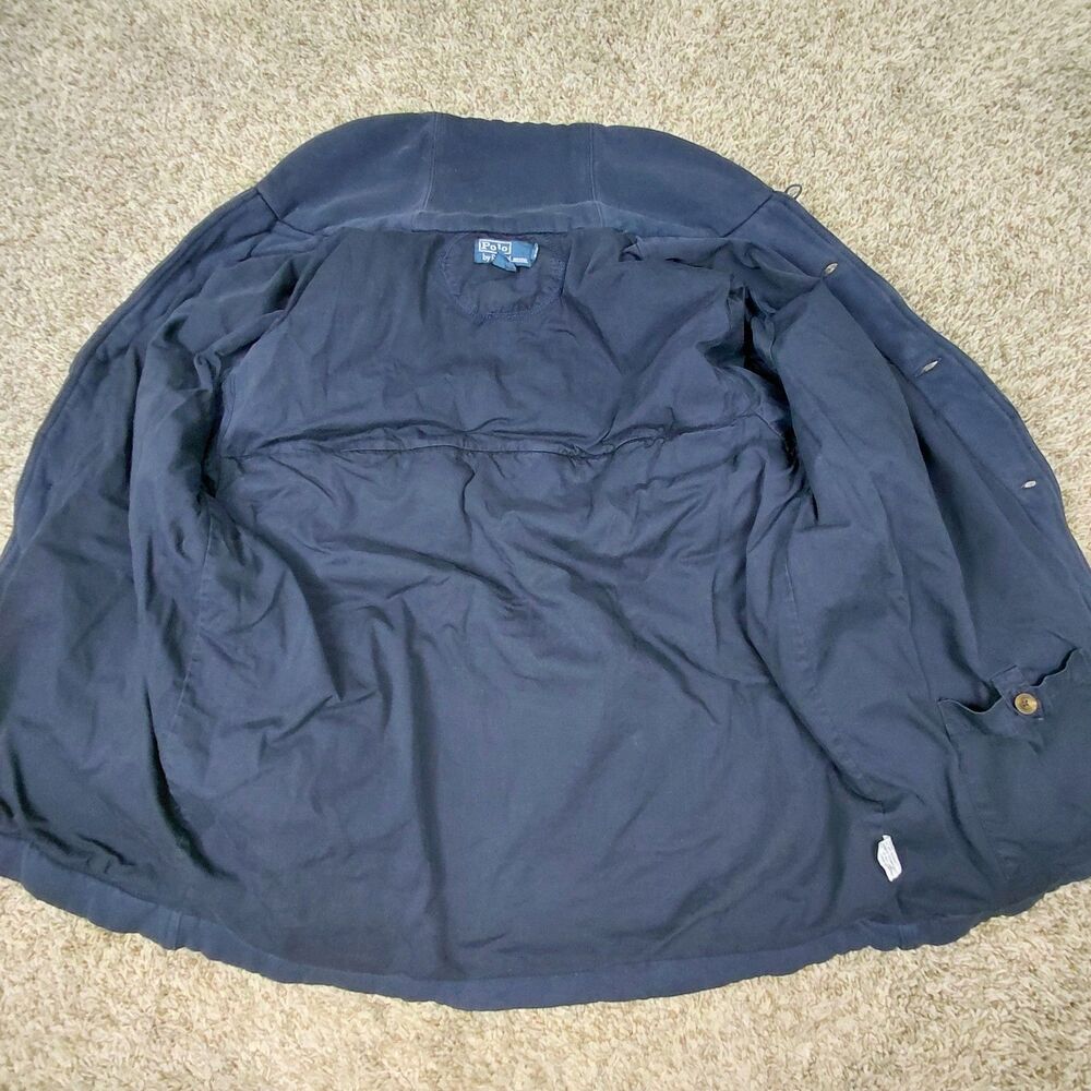 Vintage Polo Ralph Lauren Hunting Jacket Mens Large Heavy Cotton Shawl Collar - Picture 3 of 8